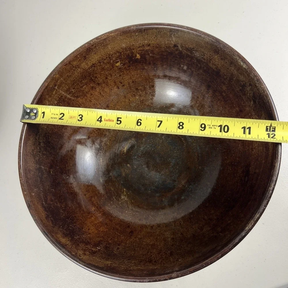 VTG Set of Two Dark Brown Textured Metal Bowls Home‎ Decor / Made In India